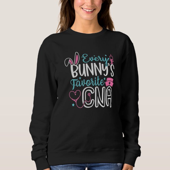 Sweatshirt La Favorite De Chaque Lapin CNA Bunny Nurse Funny  (Devant)