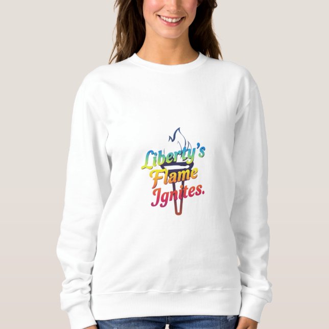 Sweatshirt La flamme de la liberté fait tache d'huile (Devant)