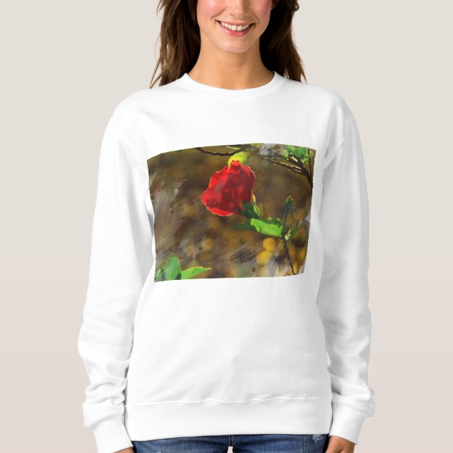 Sweatshirt La Fleur Rouge de Maman (Devant)
