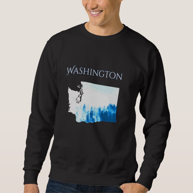 Sweatshirt La forêt de Misty Rain de l'État de Washington (Devant)