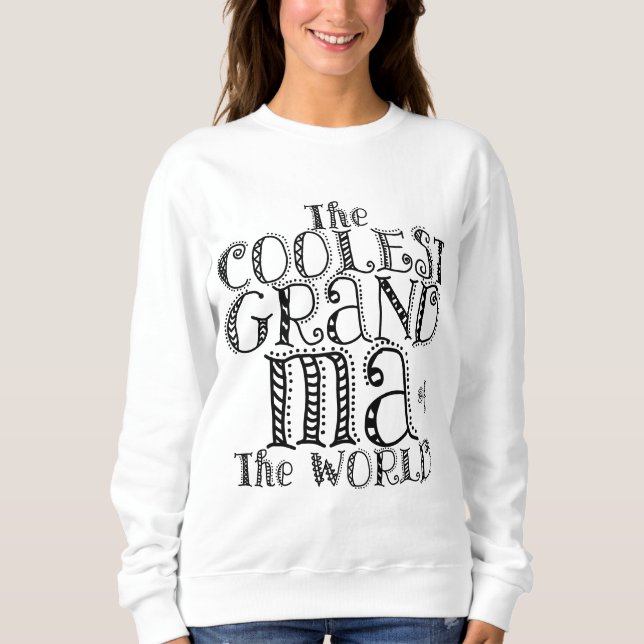 Sweatshirt La grand-mère la plus froide du monde mignonne SWE (Devant)