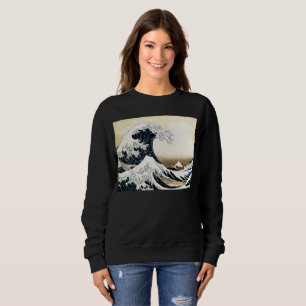 Sweatshirt La Grande Vague de Kanagawa Hokusai, art japonais