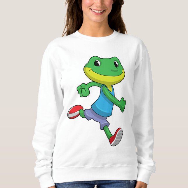 Sweatshirt La grenouille comme coureur à la course (Devant)