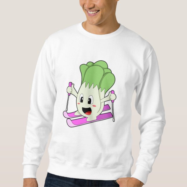 Sweatshirt La laitue comme skieur avec ski (Devant)