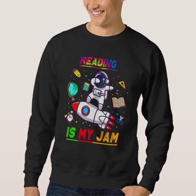 Sweatshirt La lecture est ma passion  Astronaute Retour à l'é (Devant)
