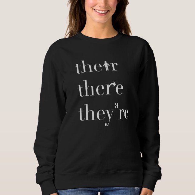 Sweatshirt Là Leur Ils Sont Professeur d'Anglais  Grammaire E (Devant)