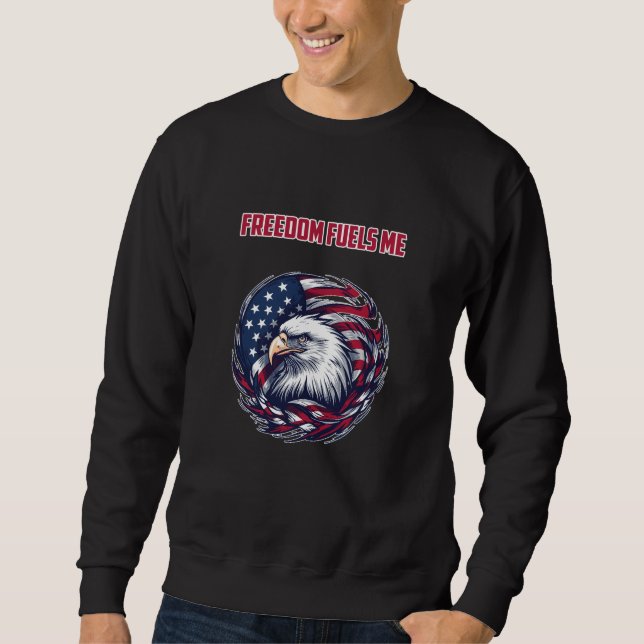 Sweatshirt La liberté alimente mon esprit patriotique Concept (Devant)