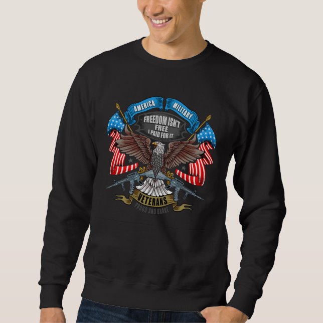 Sweatshirt La liberté de la fête des vétérans n'est pas libre (Devant)