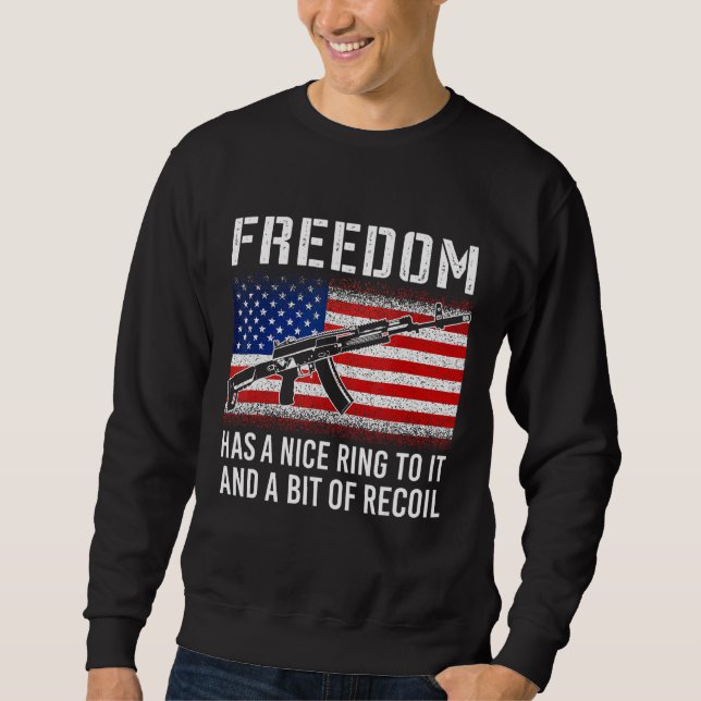 Sweatshirt La Liberté Du Drapeau Américain A Un Beau Ring Et  (Devant)