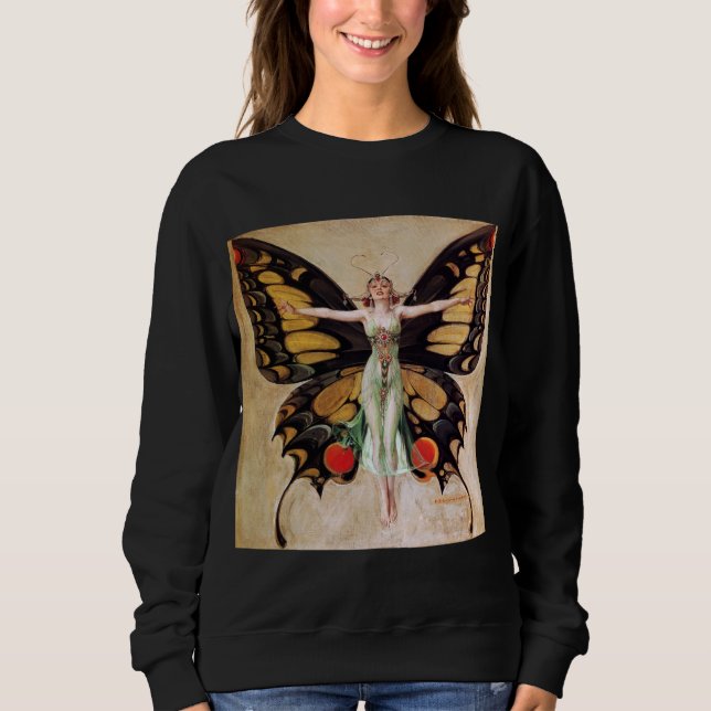 Sweatshirt La métamorphose de la fille Flapper au papillon 19 (Devant)