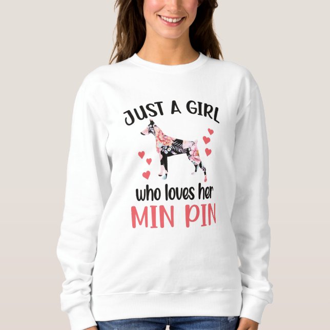 Sweatshirt La Miniature Amoureux des chiens Pinscher Mama (Devant)