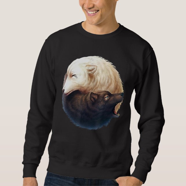 Sweatshirt La montagne Ying Yang Wolves (Devant)