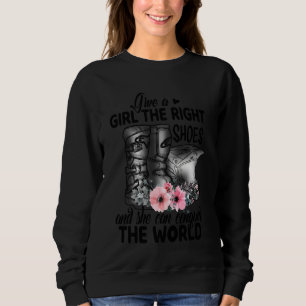 Sweatshirt La Motocross Donne À Une Fille Les Chaussures Appr