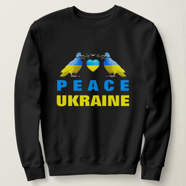 Sweatshirt La paix pour l'Ukraine Dove de paix Liberté (Design devant)