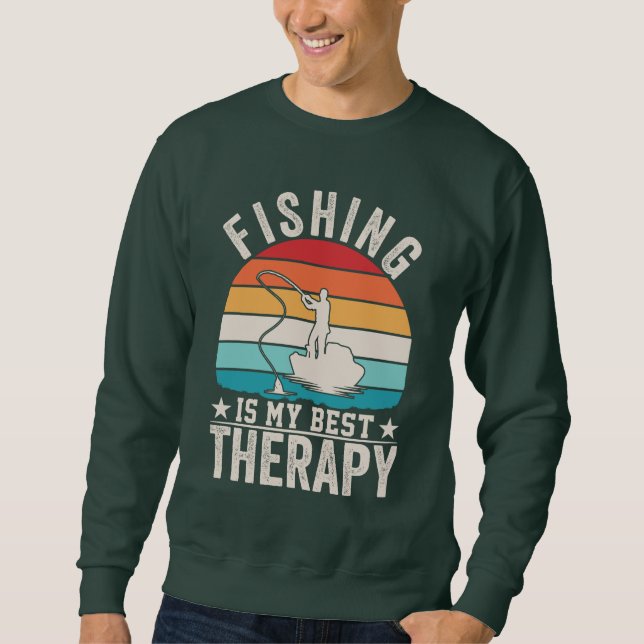 SWEATSHIRT LA PÊCHE EST MA MEILLEURE THÉRAPIE (Devant)