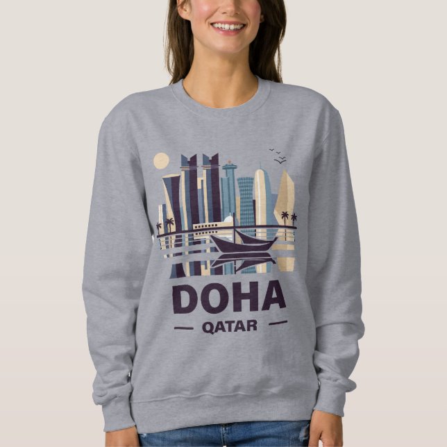 Sweatshirt La péninsule de Doha Qatar (Devant)