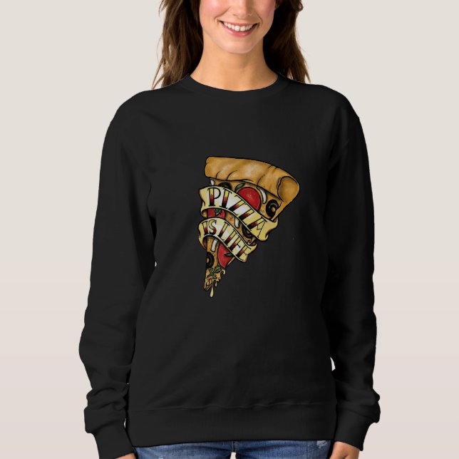 Sweatshirt La Pizza Est Le Fromage De Vie Footy (Devant)