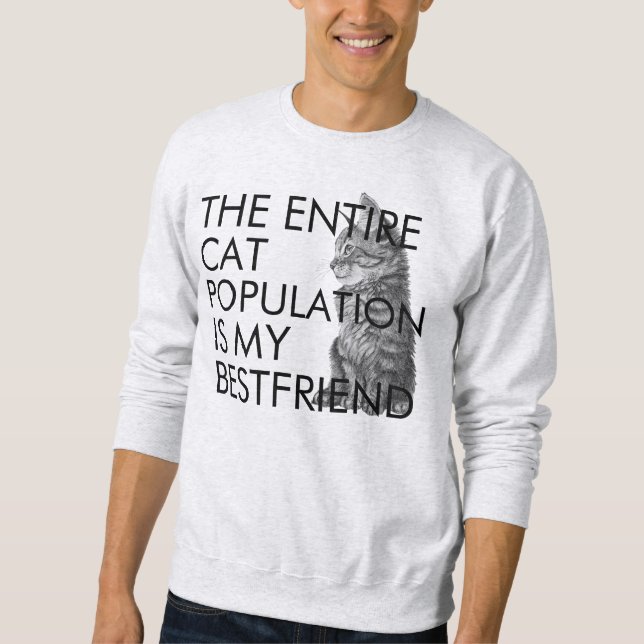 Sweatshirt La population entière de chat (Devant)