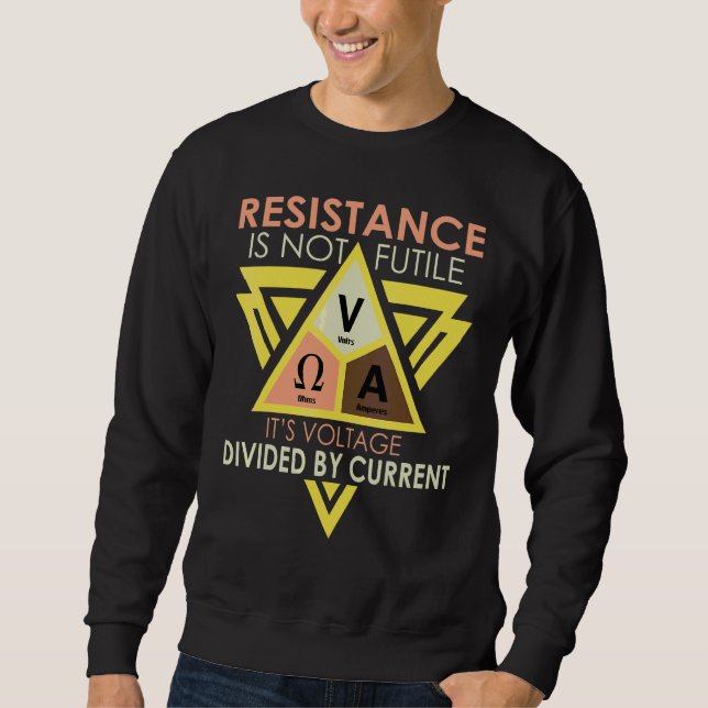 Sweatshirt La résistance n'est pas futile   Électricien (Devant)