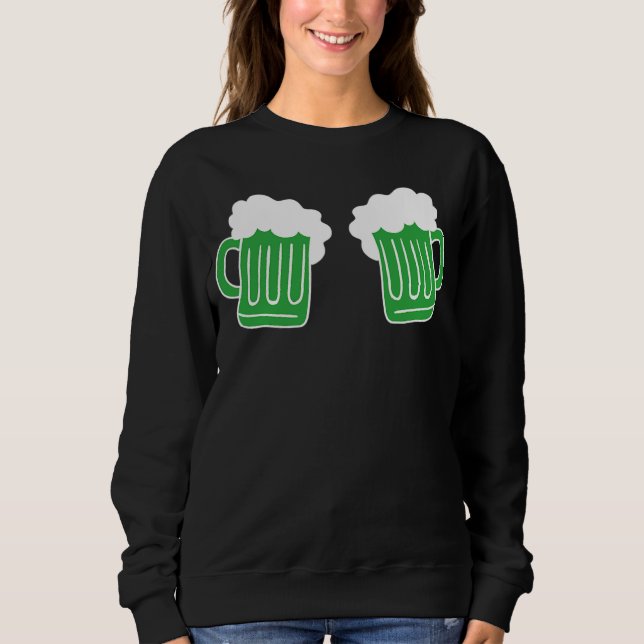 Sweatshirt La Saint-Patrick drôle d'art graphique bière buvan (Devant)