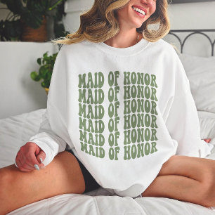Sweatshirt La servante d'honneur Sage Green fête de mariage j