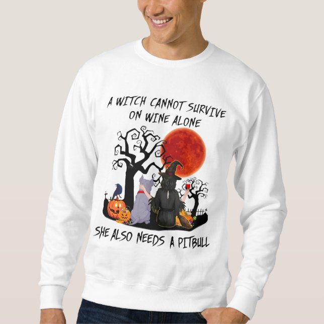Sweatshirt la sorcière d'halloween ne peut survivre sur le vi (Devant)
