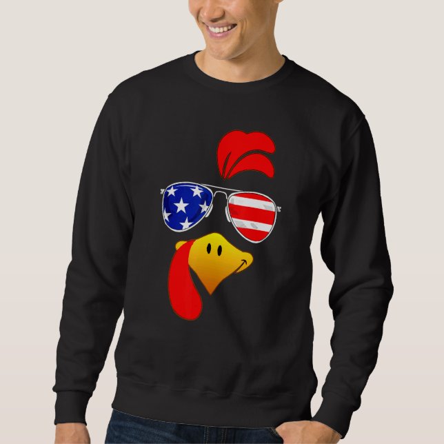 Sweatshirt La Turquie mignonne face Thanksgiving drapeau amér (Devant)