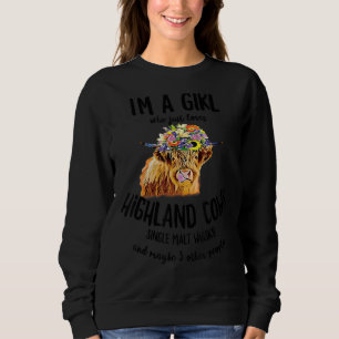 Sweatshirt La vache écossaise Highland Juste Une Fille Qui Ai
