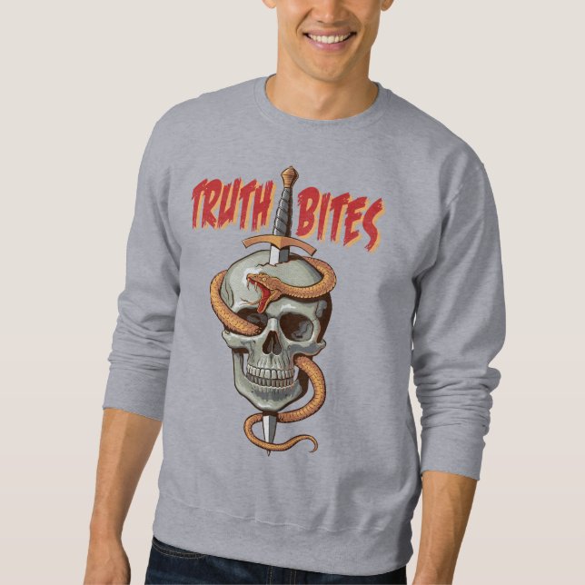 Sweatshirt La vérité mord le crâne et le serpent (Devant)