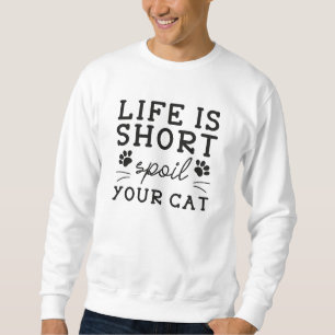 Sweatshirt La Vie, c'est du gâteau court, ton chat