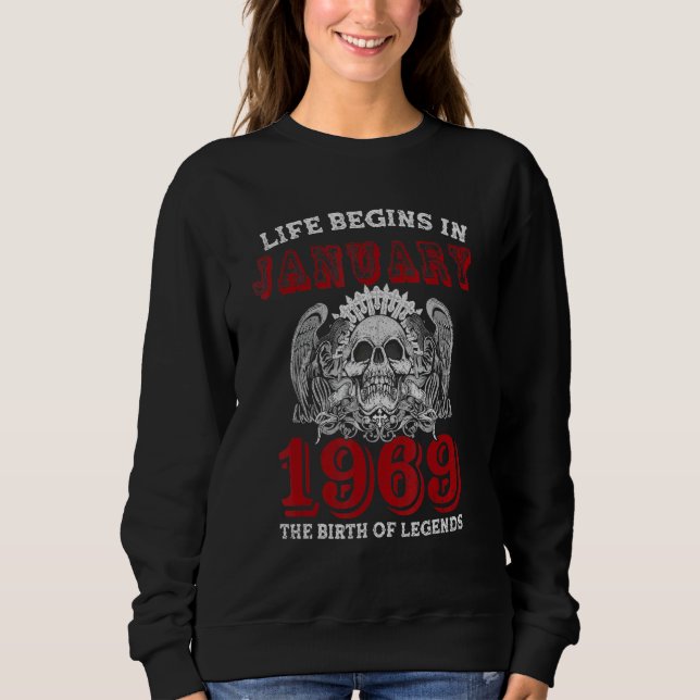 Sweatshirt La Vie Commence En Janvier 1969 La Naissance Des L (Devant)