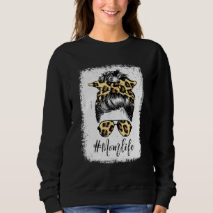Sweatshirt La vie de maman classe avec des lunettes à motif l