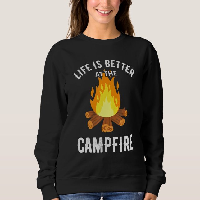 Sweatshirt La Vie Est Meilleure Au Camping Aventure F (Devant)