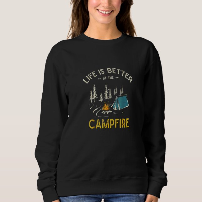 Sweatshirt La Vie Est Meilleure Au Camping Camping Camping Ca (Devant)