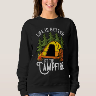 Sweatshirt La Vie Est Meilleure Au Camping Comme Camping