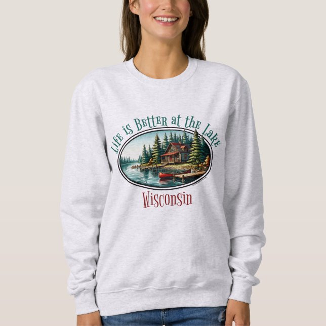 Sweatshirt La vie est meilleure au lac (Devant)