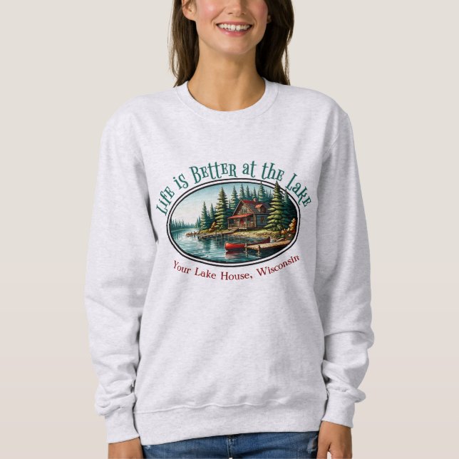 Sweatshirt La vie est meilleure au lac (Devant)