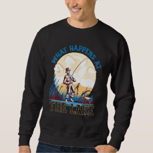 Sweatshirt La Vie Est Meilleure Au Lac Pêche Bateau De Pêche 