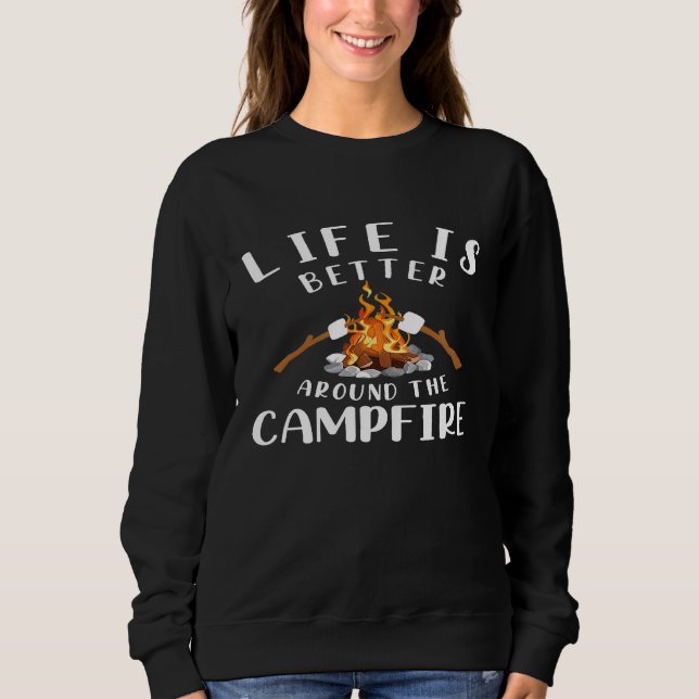 Sweatshirt La Vie Est Mieux Autour Du Camping Camping Accesso (Devant)
