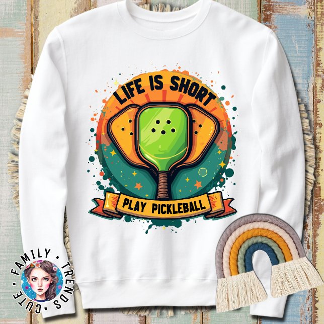 Sweatshirt La Vie Jouer Court Pickleball Hobbyist Paddleball (Créateur téléchargé)