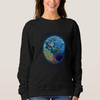 Sweatshirt La Vie Semble Mieux Sous L'Eau Plongée Plongée Sn