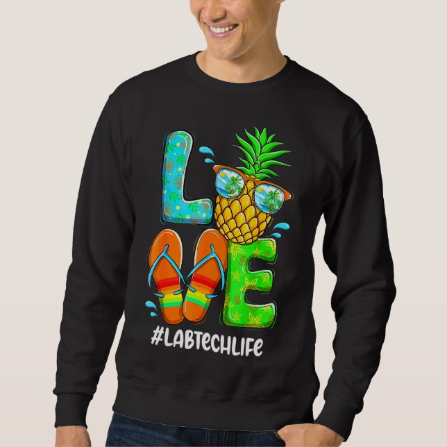 Sweatshirt Lab Tech Aimer Été Ananas Fleur tropicale Fli (Devant)