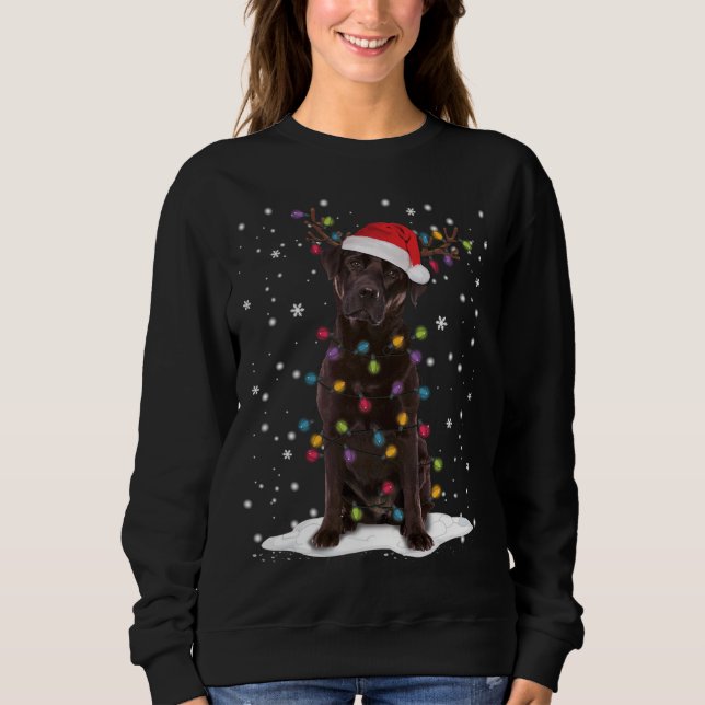Sweatshirt Laboratoire de chocolat Labrador Arbre de Noël Pyj (Devant)