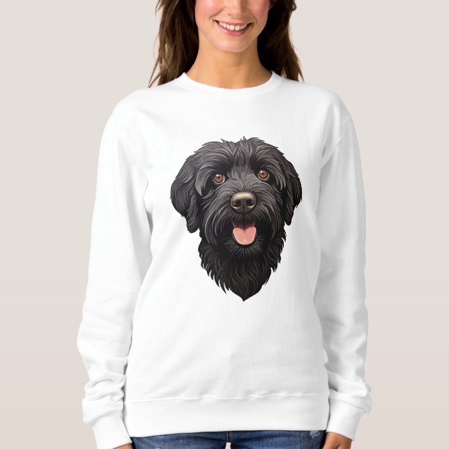 Sweatshirt Labradoodle Chien noir (Devant)