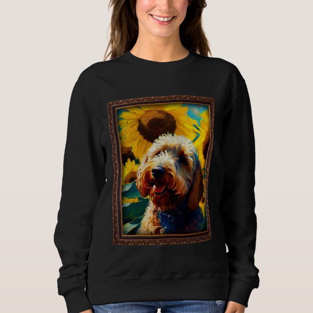 Sweatshirt Labradoodle Painting Sunflower Flower Mom Women Fl (Devant)
