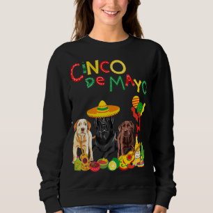 Sweatshirt Labrador Cinco De Mayo Chocolat Black Lab