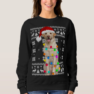 Sweatshirt Labrador Dog Lights Ugly Puppy Santa Hat Christmas