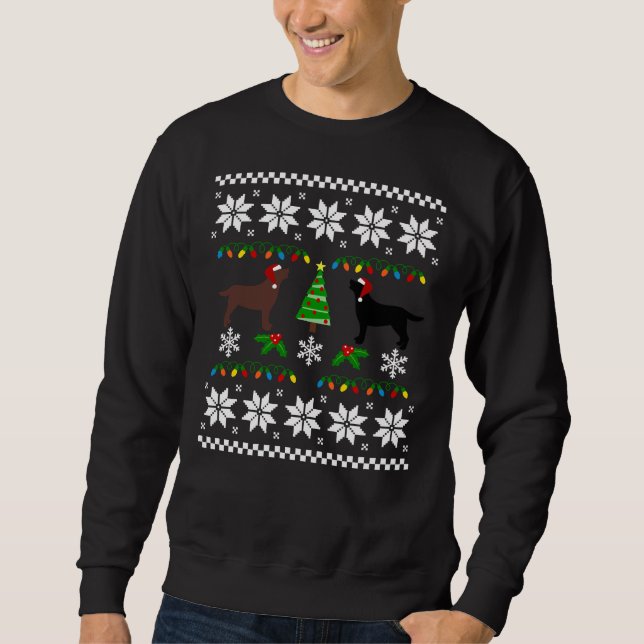 Sweatshirt Labrador Noir Et Chocolat Labrador Joyeux Christ (Devant)