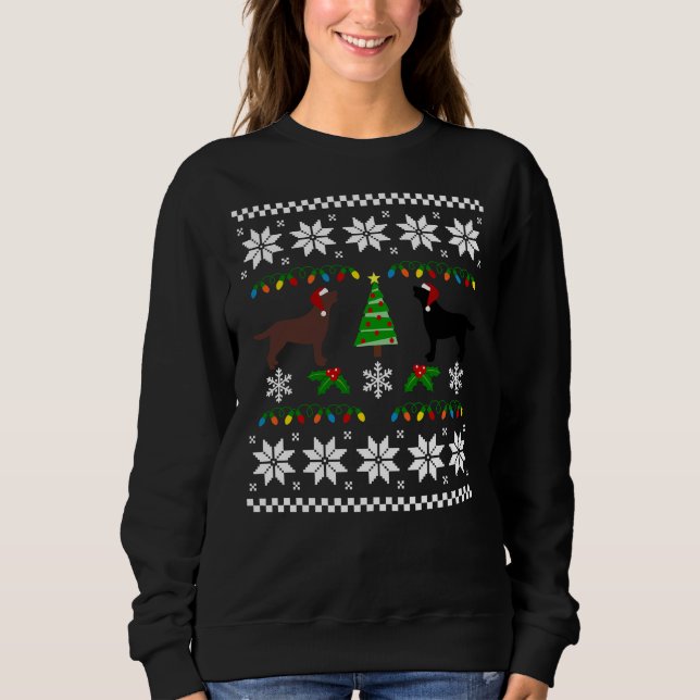 Sweatshirt Labrador Noir Et Chocolat Labrador Joyeux Christ (Devant)