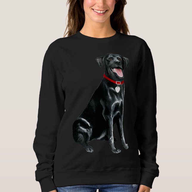 Sweatshirt Labrador Retriever Black Laughing (Devant)